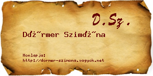 Dörmer Szimóna névjegykártya